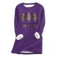 thumbnail image 1 of Tenues d'Hiver Mignonnes pour Femmes Mode Impression de Noël Manches Régulières Hiver Ample Vacances Décontracté Manches Col Rond Chemise Hauts Femmes Chandails à Capuchon en Liquidation, 1 of 4