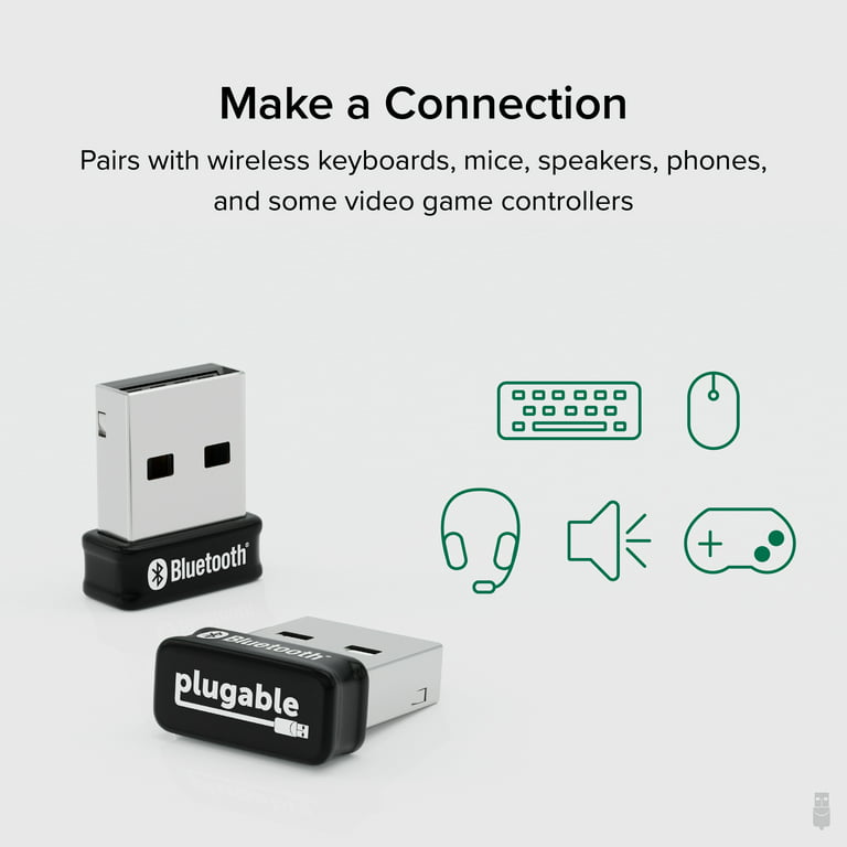 Plugable USB Bluetooth Adapter for PC, Bluetooth 5.0 Dongle Compatible with  Windows, Add 7 Devices: Headphones, Speakers, Keyboard, Mouse, Printer and  More 