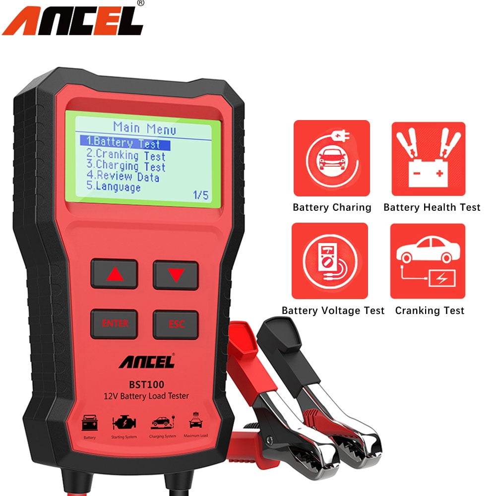ANCEL BST100 12V Battery Tester Cranking Test Charger Tester Analyzer 2000CCA Voltage Car Battery Load Tester Tools