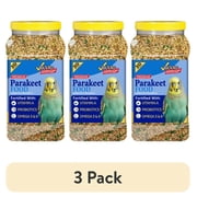 (3 pack) 3-D Pet Products Premium Parakeet Bird Food, with Probiotics, 5 lb. Jar, for Daily Feeding