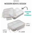 thumbnail image 2 of Bento-Box with Lunch Bag and Ice Pack Set. Containers for Kids Adults Boys Girls Snacks and Lunches. 4 Compartments, Leakproof Portion Container Boxes Insulated Bags for School, Grey, 2 of 5
