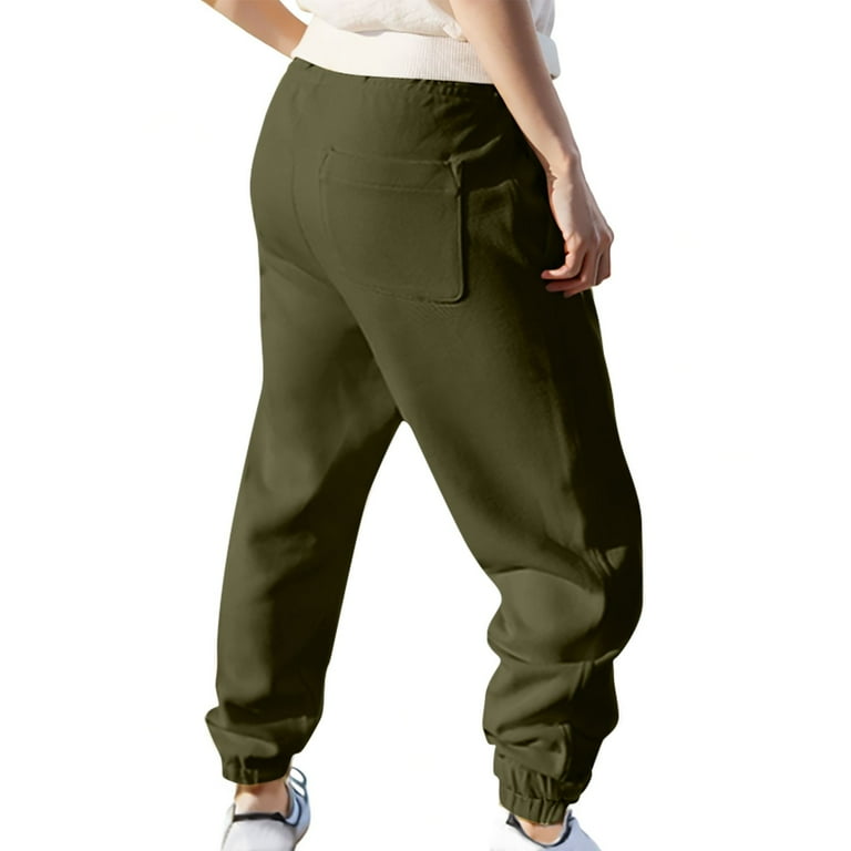 BADHUB Women's Cinch Bottom Sweatpants Casual Baggy Elastic