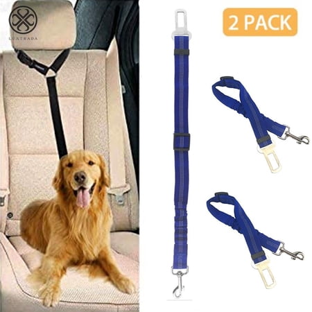 Luxtrada 2Pcs Dog Leash Seat Belt Pet Car Seatbelt Safety Lead with Swivel Clip and Adjustable Length for Dogs and Cats, Seatbelt Harness for all Vehicles