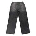thumbnail image 5 of Bibifish Womens Jeans Dark Blue High Waist Wide Leg Denim Pants Asymmetric Button Detail Relaxed Fit Casual Daily Outings Stylish Jeans, 5 of 5