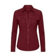thumbnail image 5 of JJHGVB Thermal Long Sleeve Women Pullover Tops Dressy Casual Pullover Business Casual Trendy Wear Casual Blouses Lightweight Sweatshirts for Women Basic Solid Undershirts Solid Color Wine 2XL, 5 of 5