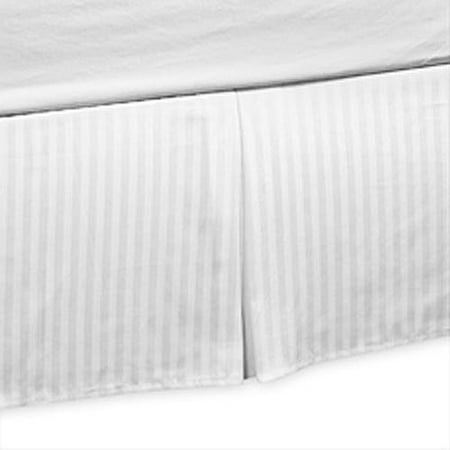 Divatex Damask Stripe Bedskirt, White
