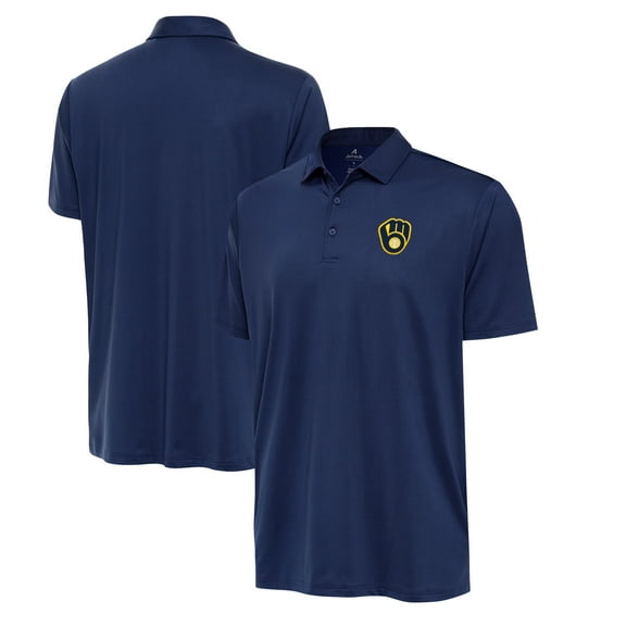 Men's Antigua  Navy Milwaukee Brewers Eclipse Polo