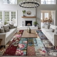 thumbnail image 4 of Vintage Flower Large Area Rugs for Bedroom Living Room, Soft Non Slip Carpet Bedside Rug, Retro Botanical Floral Wooden Rectangular Floor Cover Kitchen Accent Rug 5'x8' for Dining Room/Office, 4 of 9
