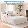 thumbnail image 2 of ZAFLY  55”w Oversized Chaise Lounge Indoor, Corduroy Cloud Chair with 3 Pillows, Big Comfy Chair with Cup Holder -Beige, 2 of 8