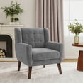 thumbnail image 6 of UIXE Accent Chair Velvet Upholstered Armchair for Living Room Bedroom Side Sitting for Home Office, Gray, 6 of 7