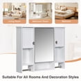 thumbnail image 4 of 35" Medicine Cabinet with Mirror, Wall Mounted Wood Storage Cabinet with Adjustable Shelves,Towel Racks, Modern Bathroom Vanity Mirror for Living Room, 4 of 9