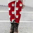 thumbnail image 2 of Mingw Christmas Leggings Women Plaid Print High Waist Slim Fit Stretch Gym Jegging Tights Holiday Outfits,Red,XL, 2 of 5