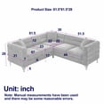 thumbnail image 4 of 81.5" Sectional Couch, Teddy L Shaped Sofa with Soft Seat Cushion and 3 Pillows, 5 Seat Corner Couch with Gold Legs for Living Room, Bedroom, Apartment, Office, Orange, 4 of 9