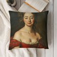 thumbnail image 3 of SHANXI Oil Painting Elegant Woman Portrait Square Decorative Throw Pillow Cover Washable Pillowcase for Home Office Travel Bed Sofa 18x18in, 3 of 5