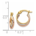 thumbnail image 4 of Finest Gold 14K Tri-Color Twisted Hoop Earrings, 4 of 4