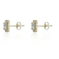 thumbnail image 2 of AVORA 14K Yellow Gold Princess-cut Simulated Diamond CZ Halo Stud Earrings, 2 of 6