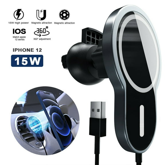 For Apple iPhone 12 Magnetic Magsafe Wireless Car Charger Mount, Fast Charging Air Vent Car Holder Compatible with iPhone 12/12 Pro/12 Pro Max/12 Mini, Phone Auto Clamping Car Mount Charger