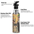thumbnail image 3 of Yayeee 33oz Insulated Water Bottle Double Wall Stainless Steel with Flip Straw Lid, Bright Skeleton, 3 of 7
