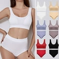 thumbnail image 2 of Women Bra Set 1 Set Women Bra Set No Rims Soft Comfortable Push Up Lady Brassieres Seamless Tops Set for Daily Wear, 2 of 8