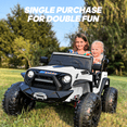 thumbnail image 5 of Hikiddo 24V 4WD Ride on Toys, 2-Seater Ride on Truck Electric Car for Big Kids with Remote, Bluetooth -White, 5 of 11