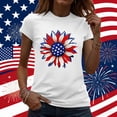 thumbnail image 2 of Goodtrade8 Short Sleeve Shirts for Women Casual Independence Day Pullover USA Years Anniversary Crew Neck Summer 4th of July Red White and Blue American Flag Womens Blouses Graphic, 2 of 8
