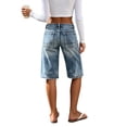 thumbnail image 3 of Miqool Jean Shorts for Women High Waisted Wide Leg Stretchy Denim Shorts Casual Summer Jorts with Pockets, 3 of 4