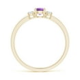 thumbnail image 2 of ANGARA Natural Classic Amethyst and Diamond Three Stone Engagement Ring in 14K Yellow Gold for Women (Size-4mm) | February Birthstone, Anniversary, Jewelry Gift for Women | Natural Amethyst Ring, 2 of 9