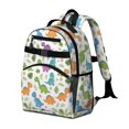 thumbnail image 2 of White Floral Dinosaurs Pattern Cute School Backpack Bag for School with Padded Back and Adjustable Shoulder Straps 15.25"x11.5"x5.25", 2 of 5