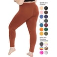 thumbnail image 3 of Stretch Is Comfort Women's Cotton Full Length Leggings Almond 6X, 3 of 7