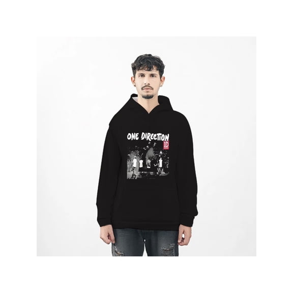 Men's hooded sweatshirt with One Direction logo - casual pullover, long sleeves, regular fit, suitable for travel, sports, and everyday wear.