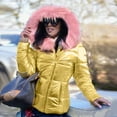 thumbnail image 3 of Ketyyh-chn99 Parkas for Women Winter Thicken Coat Jacket Overcoat Zipper Outerwear Gold,3XL, 3 of 4