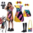 thumbnail image 2 of Disfraz de Halloween de pesadilla antes de Navidad para niña, Vestido de fantasía para fiesta de Cosplay, Vestido de Sally para niños de 3 a 8 años, 2 of 5