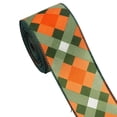 thumbnail image 2 of Cadancy Thanksgiving Ribbon 15ft Plaid Pattern Fabric Ribbon Wired Edge for Gift Wrapping Crafts Bow Making Wreath Seasonal Handmade Project Fall Decor, 2 of 6