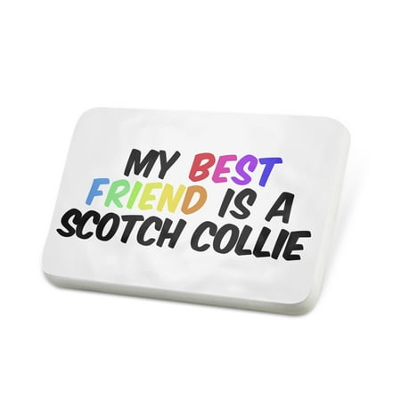 Porcelein Pin My best Friend a Scotch Collie Dog from Scotland Lapel Badge – (The Best Cheap Scotch)