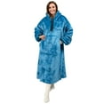 thumbnail image 5 of PAVILIA Blanket Hoodie for Women Teal, Sherpa Wearable Blanket Men, Cozy Oversized Sweatshirt Blanket, Warm Fleece Hooded Blanket Sweater with Sleeves and Giant Pocket, Adult Long, Teal Blue, 5 of 9