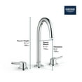 thumbnail image 2 of Grohe Concetto 20217243A 8-inch Widespread 2-Handle L-Size Bathroom Faucet 1.2 GPM in Matte Black, 2 of 4