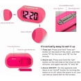 thumbnail image 2 of Reloj Despertador Digital con Pantalla LCD Resistente a Impactos y Estuche de Silicona para Hogar, Oficina, Recámara - Pink, 2 of 5