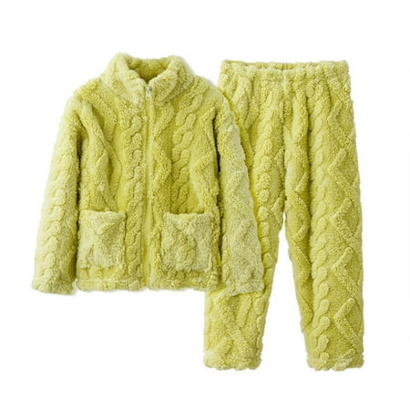 

Atogsazn Children s Fleece Winter 2 Piece Set Kids Fuzzy Zipper Long Sleeve Tops and Pants Outfit Loose Warm Colthes Green 12-13 Years on Clearance