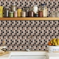 thumbnail image 2 of 2 Rolls Peel and Stick Wallpaper Border,Square Tile Pattern Self Adhesive PVC Wallpaper Decorative for Bedroom Kitchen Living Room Home Decor, 2 of 7