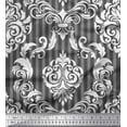 thumbnail image 1 of Soimoi Gray Rayon Crepe Fabric Stripe & Vector Design Damask Print Sewing Fabric Yard 46 Inch Wide, 1 of 3