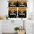 thumbnail image 3 of Happy Birthday Kitchen Curtains Valances and Tiers Set of 3 Golden Gradient Balloons Ribbons Romantic Black Tier Curtains and Valance with Rod Pocket for Small Windows, 27.5"x24", 3 of 9