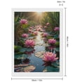 thumbnail image 2 of Diamond Art Kits for Adults, Pink Lotus Sunlit Reflective Pond 5D Diamond Painting Kits for Adults Beginners, DIY Full Drill Diamond Painting, Gem Art and Crafts 12x16, 2 of 7
