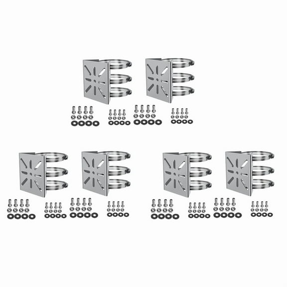 6Pcs Universal Wall Mounting Bracket with 6 Loops, Stainless Steel Vertical Pole Mount Adapter for CCTV Security Camera