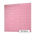 thumbnail image 3 of Papel tapiz 3D Etiqueta de pared de ladrillo Espuma TV Calcomanía de fondo Autoadhesivo Peel adhesivo, 10 piezas, Rosa kenally HA002452-22, 3 of 6