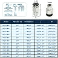 thumbnail image 2 of Uxcell 4 Pcs 3/8 Inch OD Tube to 1/4 Inch NPT Male Thread Push to Connect Air Fittings, 2 of 6