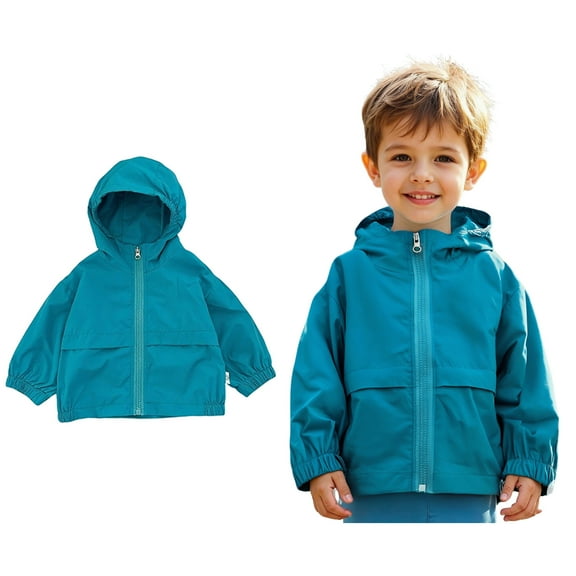Jackets Boys Windbreaker Jacket with Hood Zippered Hoodies Kids Lightweight Jacket Fall Clothes Sweatshirts for Kids 6-12 Months