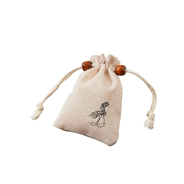 Bewildely Bolsa de lino de 2 piezas, buena decoración, bolsa perfumada exquisita, suministros para vacaciones, accesorios para fiestas, Kits de decoración para fiestas Beige/10*14cm