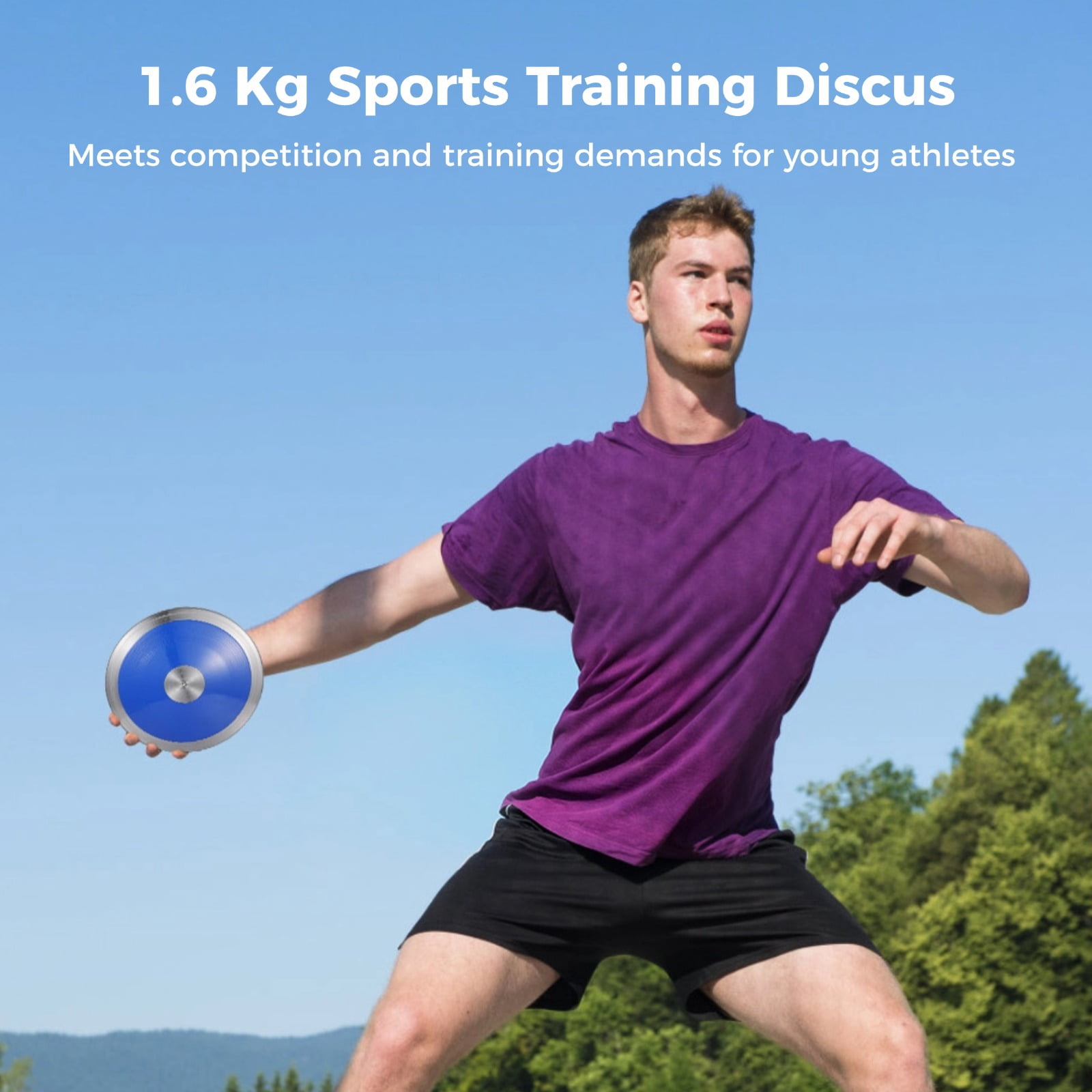 2 PCS 1.6 Kg Sports Training Discus, Track and Field Discus for High Schoolers, Nylon-Iron Built, Easy-to-Grip Anti-Slip Finish, Sports Practice Discus