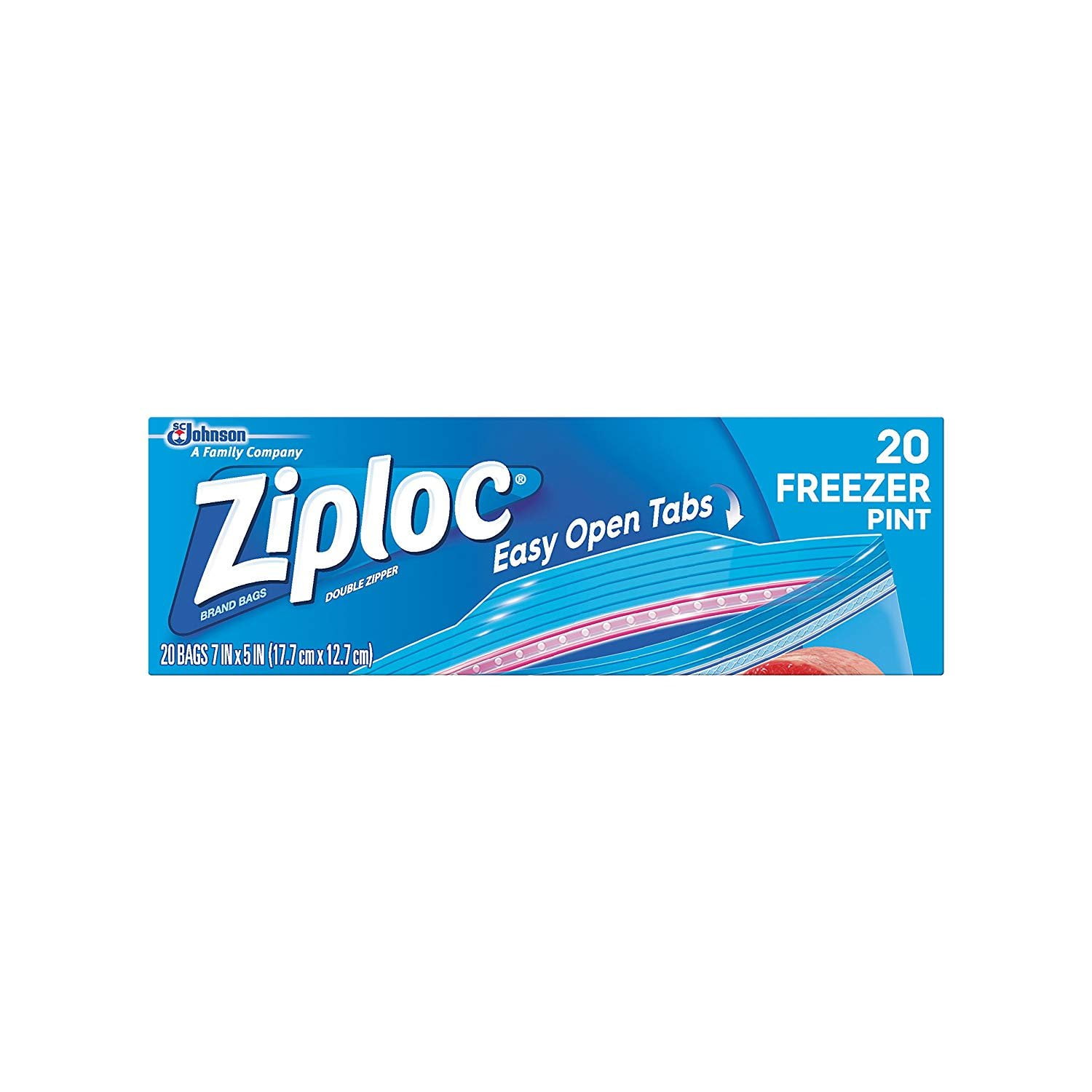 Ziploc Freezer Bags, Pint, 20 ct