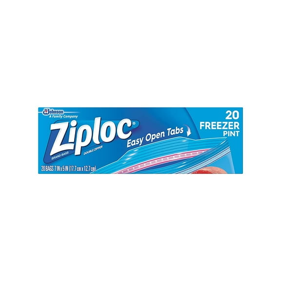 Ziploc Freezer Bags, Pint, 20 ct